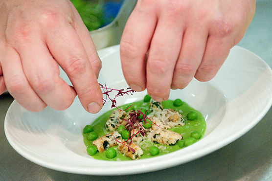 For something a bit different, our spinach and ricotta Gnudi served with peas, rocket and sage butter emulsion will awaken your taste buds.